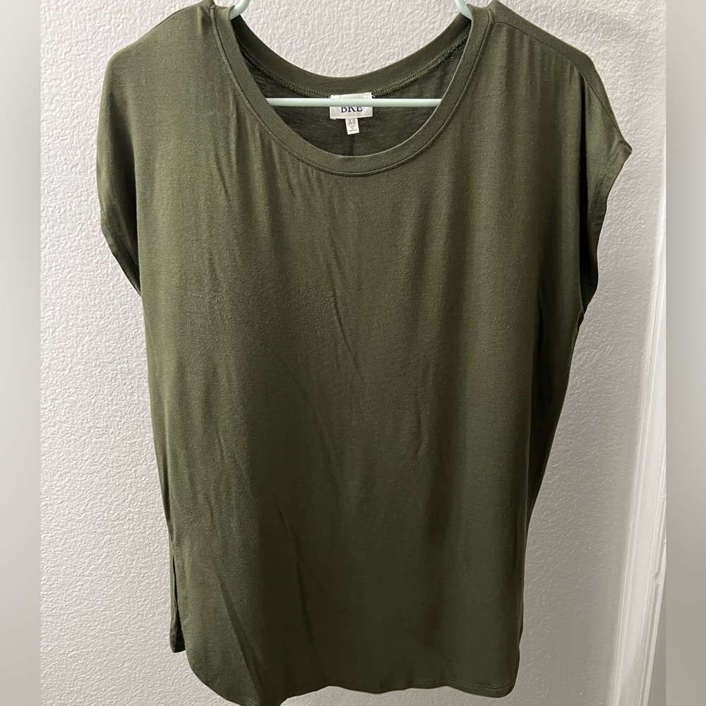 BKE capped sleeve, olive green shirt